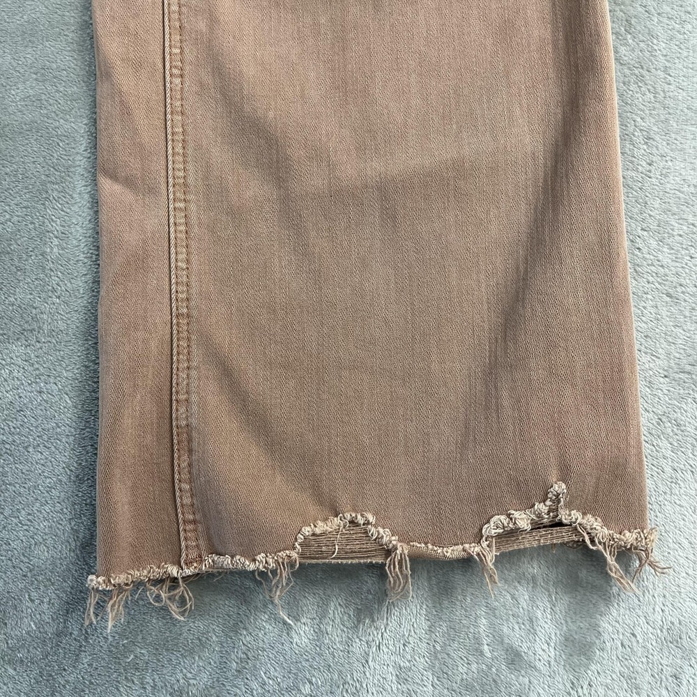 Lovervet By Vervet Wide Leg Jeans Juniors 13 Beige Hi-Rise Stretch Raw Hem 31x31 - Picture 4 of 11